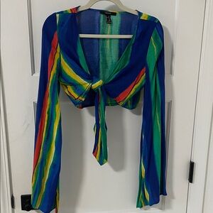 Forever 21 Multicolor Striped Blouse